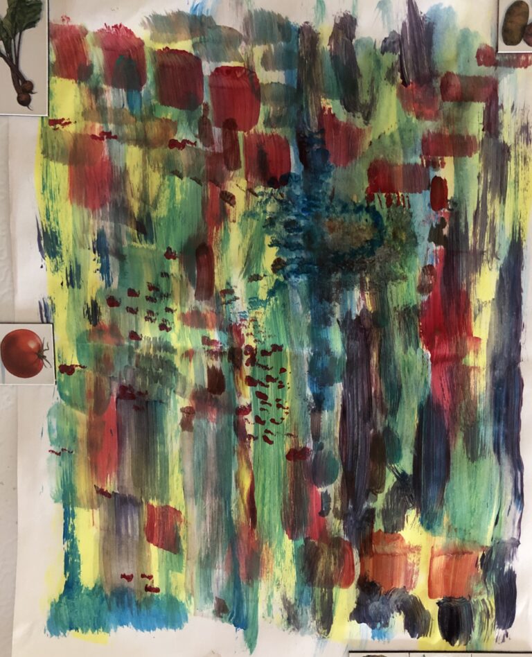 An abstract watercolor piece with colors consisting of blue