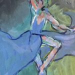 An abstract painting of a dancer's figure